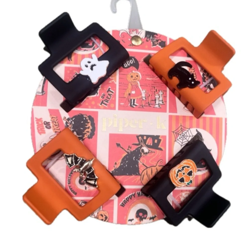 NWT 👻🦇🎃🐈‍⬛ Piper K Gorgeous Halloween Hair Claw Clips Set of 4